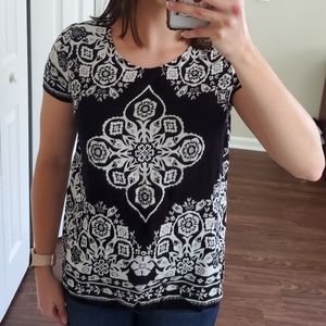 Old Navy Black and White Work Blouse